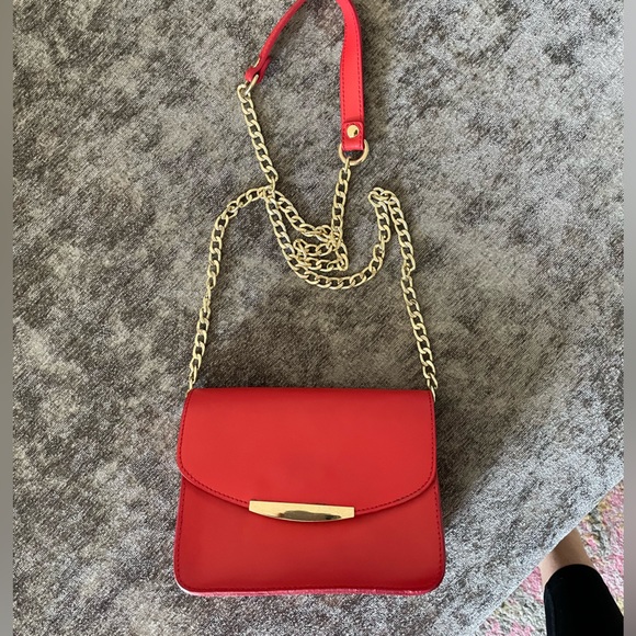 Red Leather and Gold Clutch / Mini bag - Picture 5 of 7